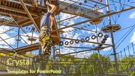  Presentation with course - Presentation design with child-climbing-in-the-high background and a tawny brown colored foreground
