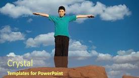  Presentation with filipino child playing - Presentation theme consisting of child-climbing-rocks-playing background and a tawny brown colored foreground