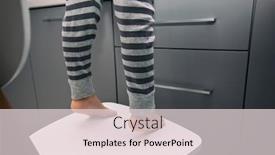  Presentation with kitchen - Slide deck with child-climbs-on-stool-trying background and a lemonade colored foreground