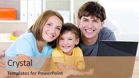  Presentation with communication family - Amazing PPT layouts having child communication - beautiful happy family with little backdrop and a coral colored foreground