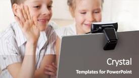  Presentation with communicate - Cool new slide deck with child communication - children communicate with online kids backdrop and a  colored foreground