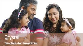  Presentation with modern black and white trees - Amazing PPT theme having child communication - modern indian family with two backdrop and a coral colored foreground