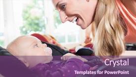  Presentation with mother child - Slide set with child course practicing with baby background and a  colored foreground