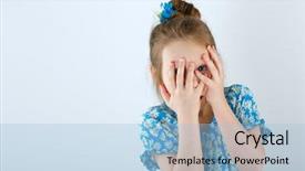  Presentation with fear racism - Amazing presentation design having child cruety - little girl covered her face backdrop and a light blue colored foreground