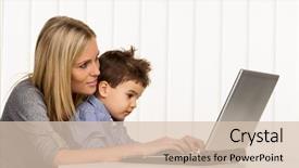  Presentation with burden - Audience pleasing PPT theme consisting of child custody - mother and son backdrop and a lemonade colored foreground