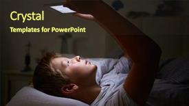  Presentation with dark night - Cool new theme with child dark - boy looking at digital tablet backdrop and a tawny brown colored foreground