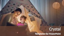  Presentation with children reading - Amazing slide set having child daughter are reading backdrop and a coral colored foreground