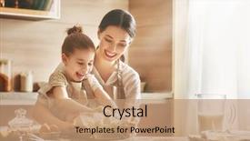  Presentation with mother child - Cool new presentation with child daughter girl are cooking backdrop and a coral colored foreground