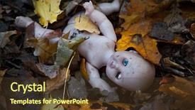  Presentation with child death - Slide deck having child death - abandoned doll lies background and a tawny brown colored foreground