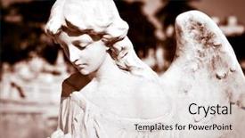  Presentation with angel - Presentation theme with child death - ancient statue of a beautiful background and a light gray colored foreground