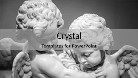  Presentation with angels - Audience pleasing PPT theme consisting of child death - beautiful marble statue of angels backdrop and a light gray colored foreground