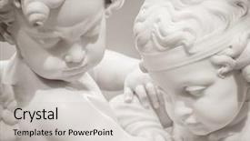  Presentation with angels - Beautiful slide deck featuring child death - beautiful marble statue of angels backdrop and a light gray colored foreground