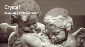  Presentation with angels - Beautiful PPT layouts featuring child death - beautiful marble statue of two backdrop and a gray colored foreground
