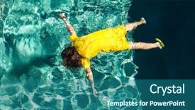  Presentation with body - Colorful slide deck enhanced with child death - body of a girl backdrop and a ocean colored foreground