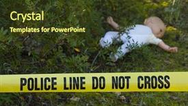  Presentation with death scene - Presentation featuring child death - crime scene in the forest background and a tawny brown colored foreground