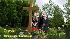  Presentation with mourning - Slide deck featuring child death - family mourning at grave background and a tawny brown colored foreground