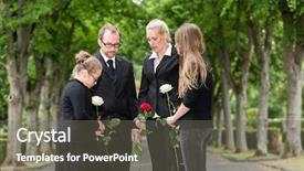  Presentation with funeral - PPT theme enhanced with child death - family mourning on funeral background and a gray colored foreground