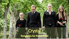  Presentation with cemetery - Beautiful presentation theme featuring child death - family on cemetery walking down backdrop and a tawny brown colored foreground