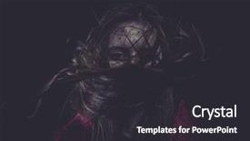  Presentation with fear - PPT theme featuring child death - fear young girl with hair background and a dark gray colored foreground