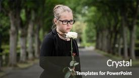  Presentation with mourning - Presentation design having child death - girl with white rose mourning background and a dark gray colored foreground