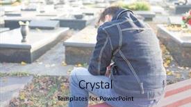  Presentation with child death - Slide set featuring child death - kid visiting graves at cemetery background and a seafoam green colored foreground