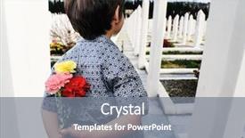  Presentation with roses - Theme having child death - kid with roses standing background and a gray colored foreground