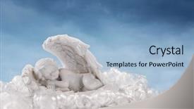  Presentation with angel wings - Audience pleasing presentation theme consisting of child death - little angel sleeping backdrop and a light blue colored foreground