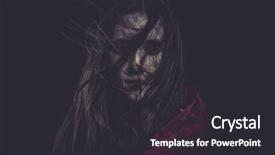  Presentation with flying - Presentation theme with child death - shock young girl with hair background and a dark gray colored foreground