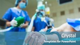  Presentation with child death - Beautiful presentation theme featuring child death - unidentified boy undergoing a surgery backdrop and a teal colored foreground