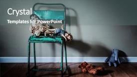  Presentation with child death - Beautiful PPT theme featuring child death - vintage toys on a green backdrop and a gray colored foreground