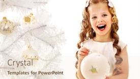  Presentation with decorate - Presentation design featuring child-decorate-white-christmas-tree background and a lemonade colored foreground