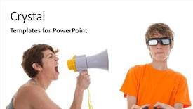  Presentation with angry teen - Beautiful slide deck featuring child discipline - angry mother of teen playing backdrop and a white colored foreground