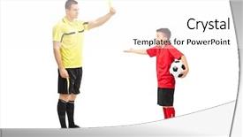  Presentation with football referee - Audience pleasing slide deck consisting of child discipline - football referee showing yellow card backdrop and a pink colored foreground
