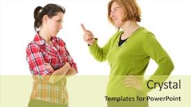  Presentation with behavior - Presentation theme having child discipline - mother warn her daughter background and a yellow colored foreground