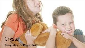  Presentation with discipline - Cool new presentation with child discipline - young boy and girl fighting backdrop and a coral colored foreground