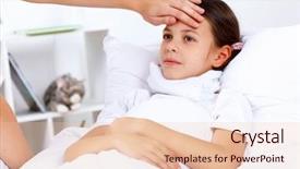  Presentation with child disease - Cool new slide deck with child disease - little girl with illness backdrop and a lemonade colored foreground