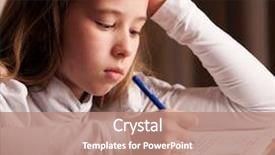  Presentation with sad child - Beautiful theme featuring child doing homework sad girl backdrop and a coral colored foreground