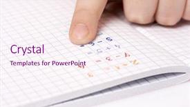  Presentation with math - Colorful slide deck enhanced with child doing maths homework adding backdrop and a sky blue colored foreground