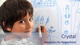  Presentation with scene - Colorful presentation design enhanced with child drawing a street scene backdrop and a lemonade colored foreground