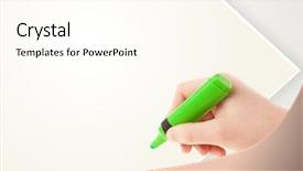  Presentation with crayon - Amazing slide set having child drawing with colorful crayon on empty plain blank paper backdrop and a cream colored foreground
