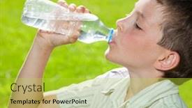  Presentation with drinking water - Theme having child-drinking-water-boyl-outdoors background and a yellow colored foreground
