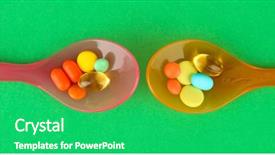  Presentation with green color maths - PPT layouts with child drugs addiction - plastic spoons with color pills background and a  colored foreground