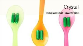  Presentation with pills - Slides consisting of child drugs addiction - plastic spoons with color pills background and a  colored foreground
