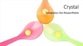  Presentation with capsules pills pill doctor prescription - Audience pleasing PPT theme consisting of child drugs addiction - plastic spoons with color pills backdrop and a  colored foreground