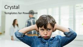  Presentation with parents - Theme enhanced with child dysfunctional families - boy covers his ears background and a light gray colored foreground