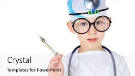  Presentation with cute - Slide set with child emergency - portrait of a cute boy background and a sky blue colored foreground