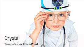  Presentation with cute - Slide set with child emergency - portrait of a cute boy background and a white colored foreground