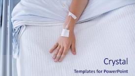  Presentation with healthcare workers - Audience pleasing presentation theme consisting of child emergency room - boy patient hand injected backdrop and a sky blue colored foreground