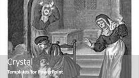  Presentation with fire - PPT theme enhanced with child-falls-into-the-fire background and a gray colored foreground