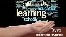  Presentation with teach - Theme enhanced with child family school life background and a tawny brown colored foreground